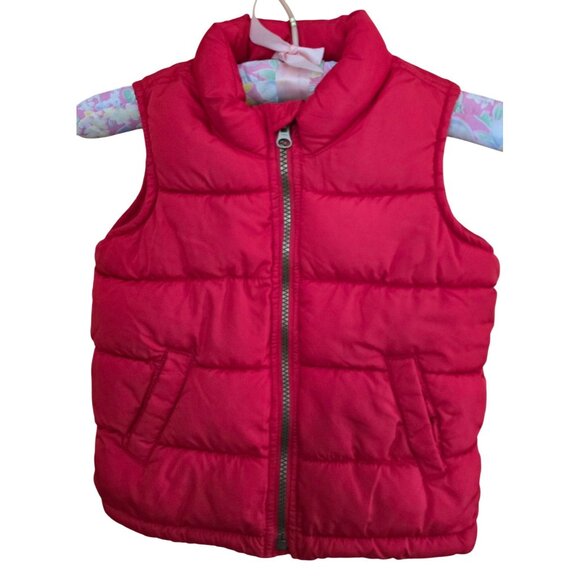 Old Navy Toddler Frost Free Puffer Vest 4T Red Polyester Winter - Picture 2 of 7